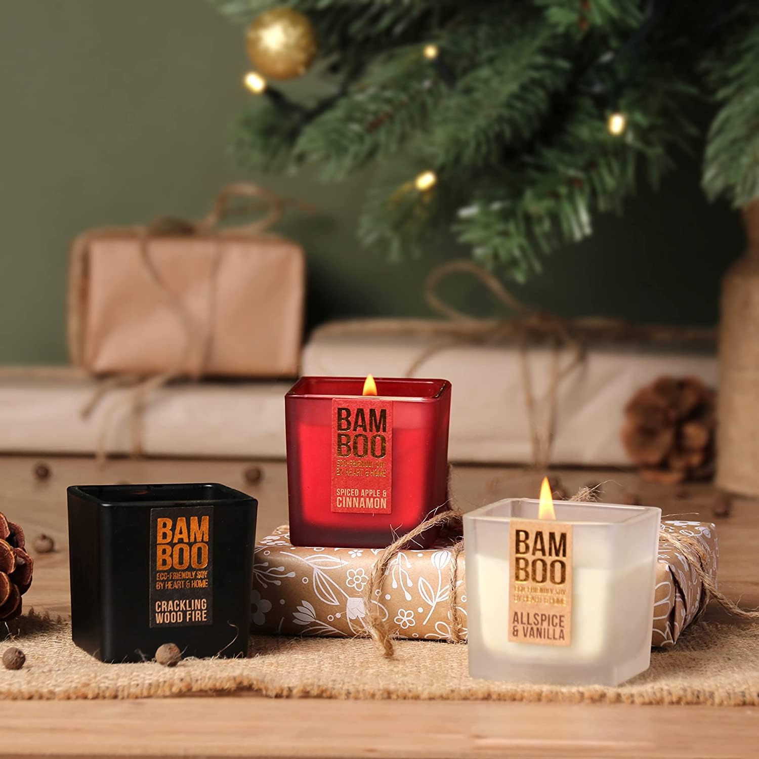 Heart & Home 3 x Mini Candle Gift Set, Multicolour - Image 3