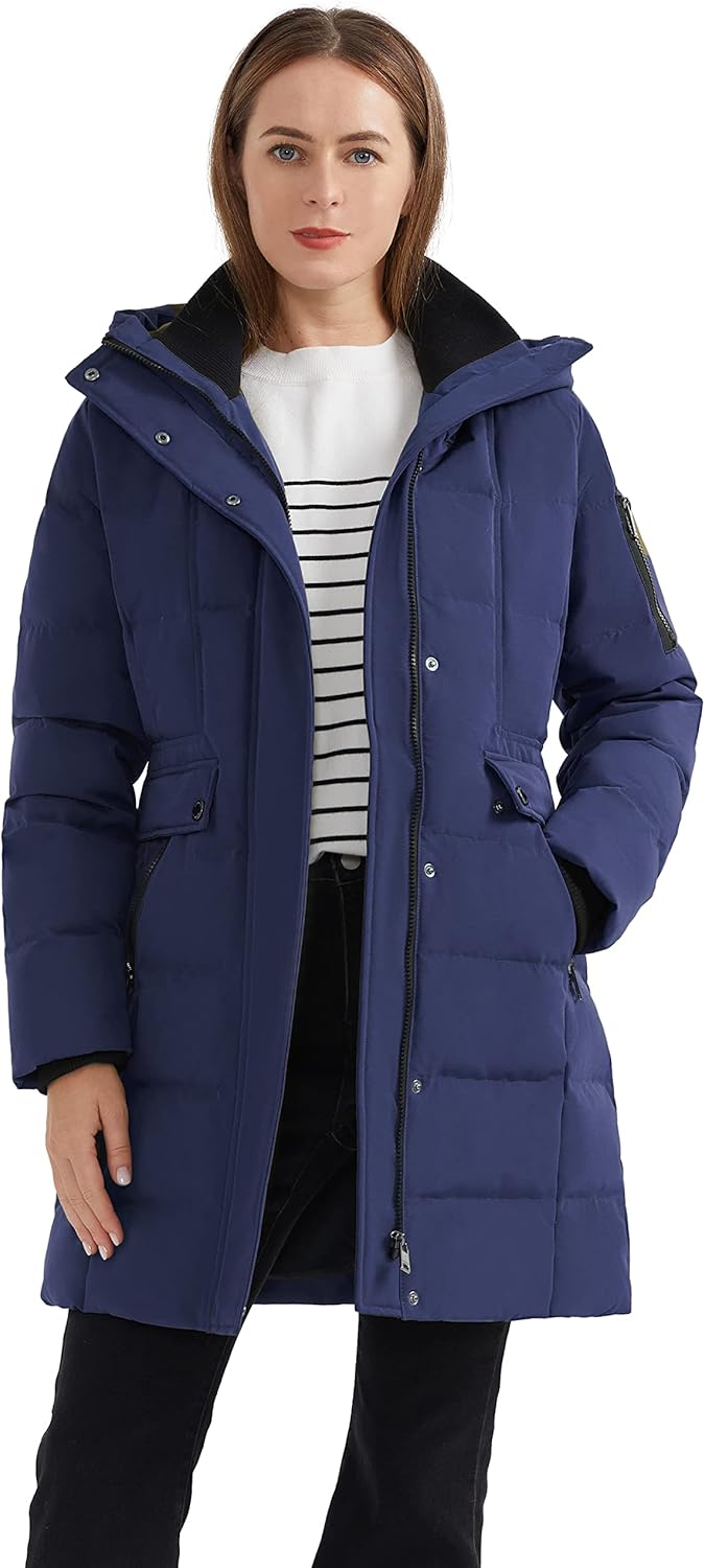 Orolay Women's Hooded Winter Down Coat Quilted Mid Length Puffer Jacket - Image 5