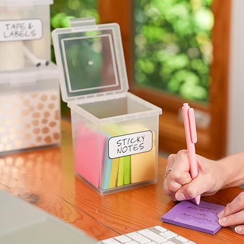 Miniatura 7 de Bostitch Konnect - Contenedores de almacenamiento con tapas, organizador, caja de plástico transparente, contenedores apilables, paquete de 3