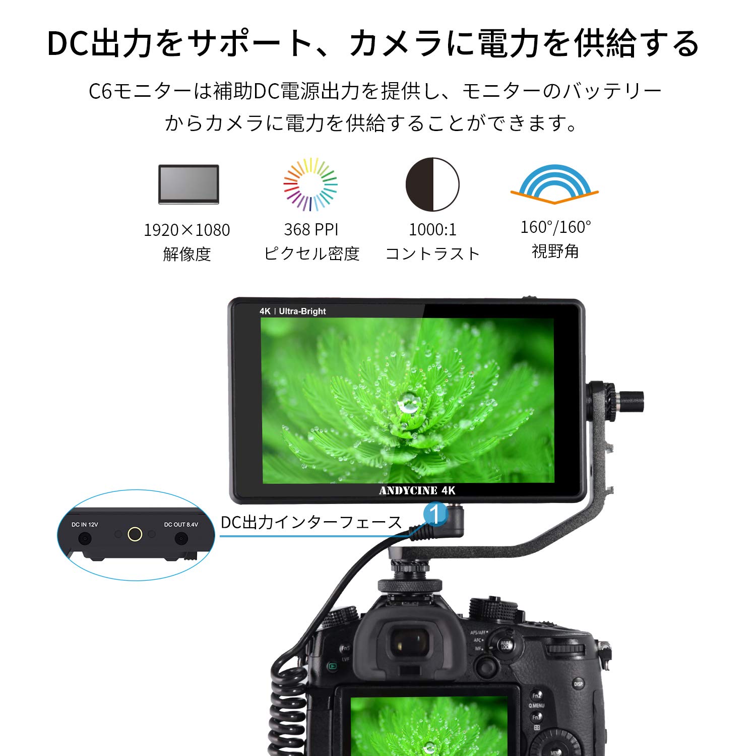 Amazon | ANDYCINE C6S カメラビデオモニター 超高輝度 2600nit HDR/3D