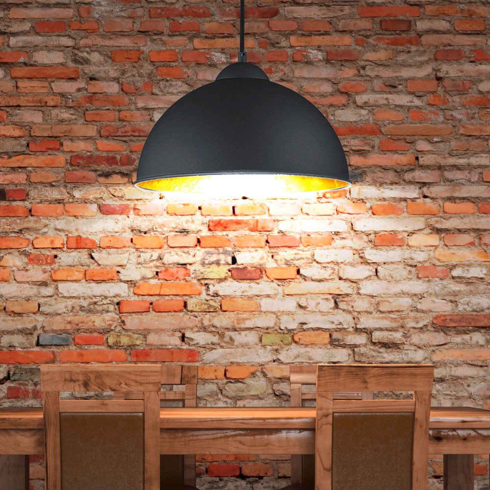 Reality Leuchten lampa wisząca Jimmy, 1 x E27 bez żarówki, średnica 31 cm, na zewnątrz czarna, wewnątrz złota, R30121002