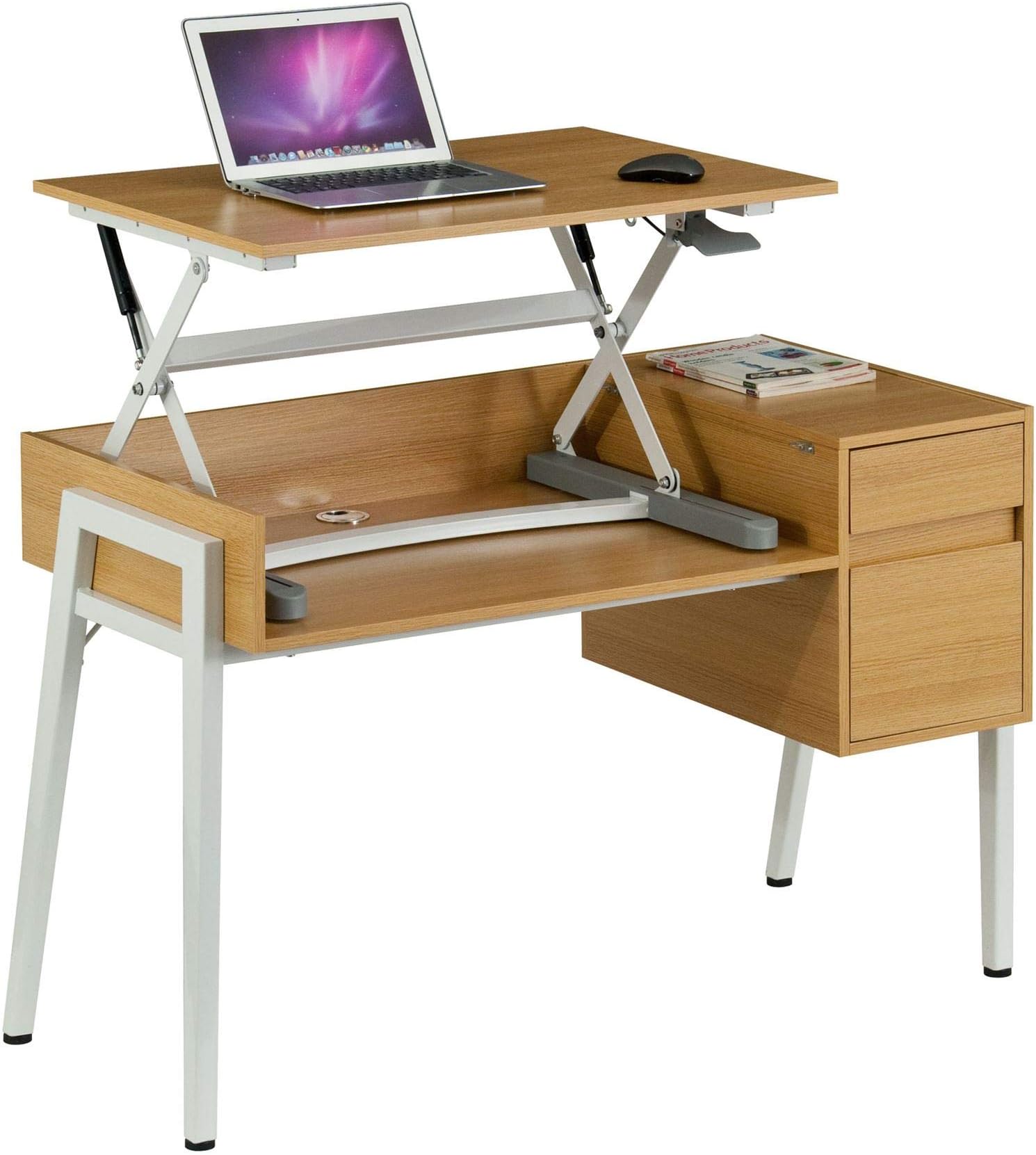 Laptop and Writing Sit to Stand Desk with Height Adjustable Surface Work Sitting or Standing - Piranha Furniture Gourami