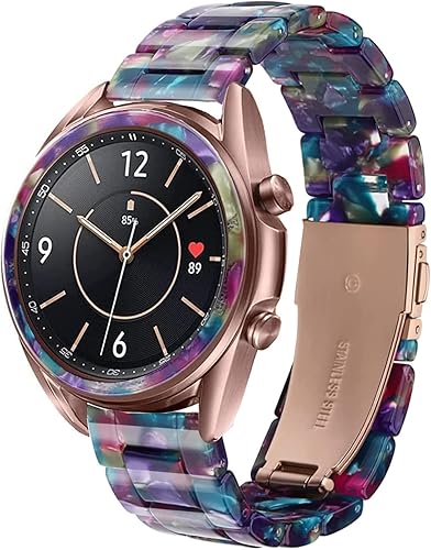 Omter Compatible con Samsung Galaxy Watch 3 (1.614 pulgadas) + bisel para mujeres y hombres, pulsera de resina de 0.787 pulgadas