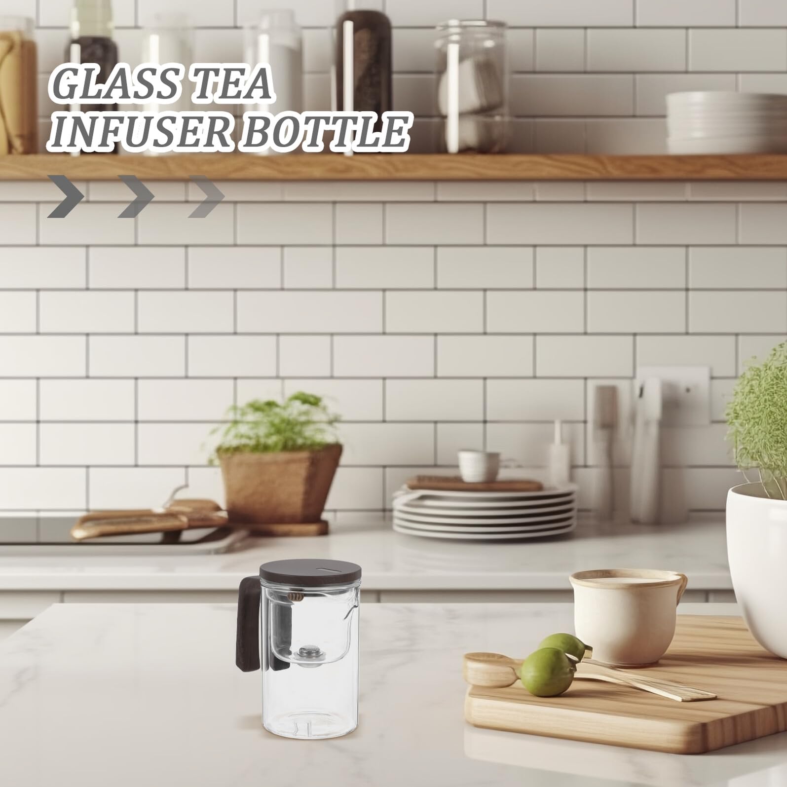 Glas teekanne mit Abnehmbarem Edelstahlsieb Heißer Tee Karaffe mit Tee Filter für Losen Tee Handgefertigter Teebereiter für Erwachsene Stilvoller Teeglas genuss Heiß und Kalt