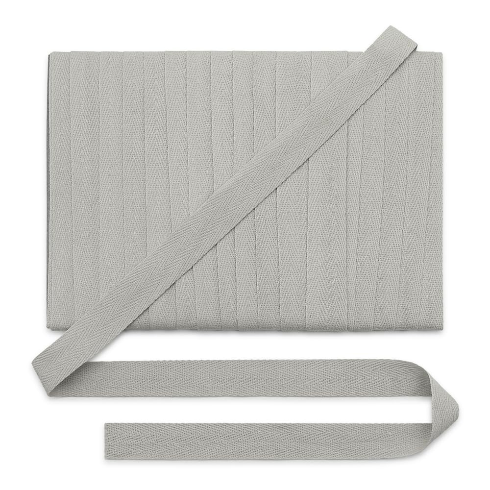 Jamsinmu Cotton Webbing Bias Tape 20 mm, Cotton Webbing Fish Gration Cotton Twill Ribbon, Craft Ribbons for Sewing On, Light Grey C004, 22 Yards