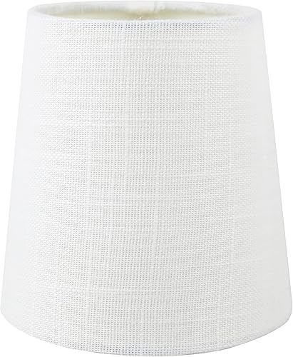 Miniatura 4 de Meriville Juego de 2 pantallas de lámpara de araña de lino blanco hueso, 3.5 x 4.5 x 4.5 pulgadas