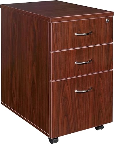 Miniatura 4 de Lorell Pedestal móvil, caja/caja/archivo, 16 x 22 x 28-1/4 pulgadas, caoba