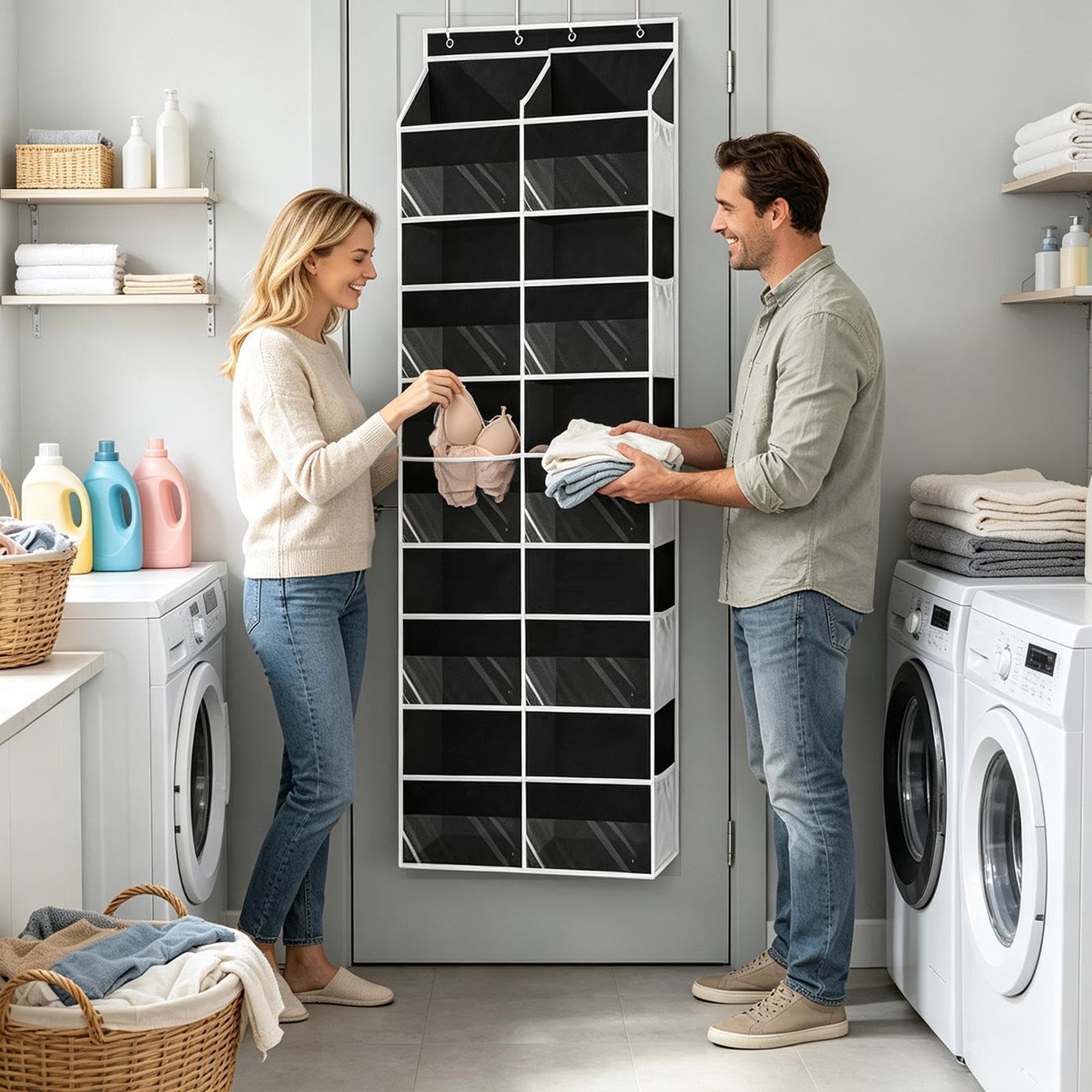 Organizador Colgante Para Puerta Estante Tela Multibolsillo sin Taladro