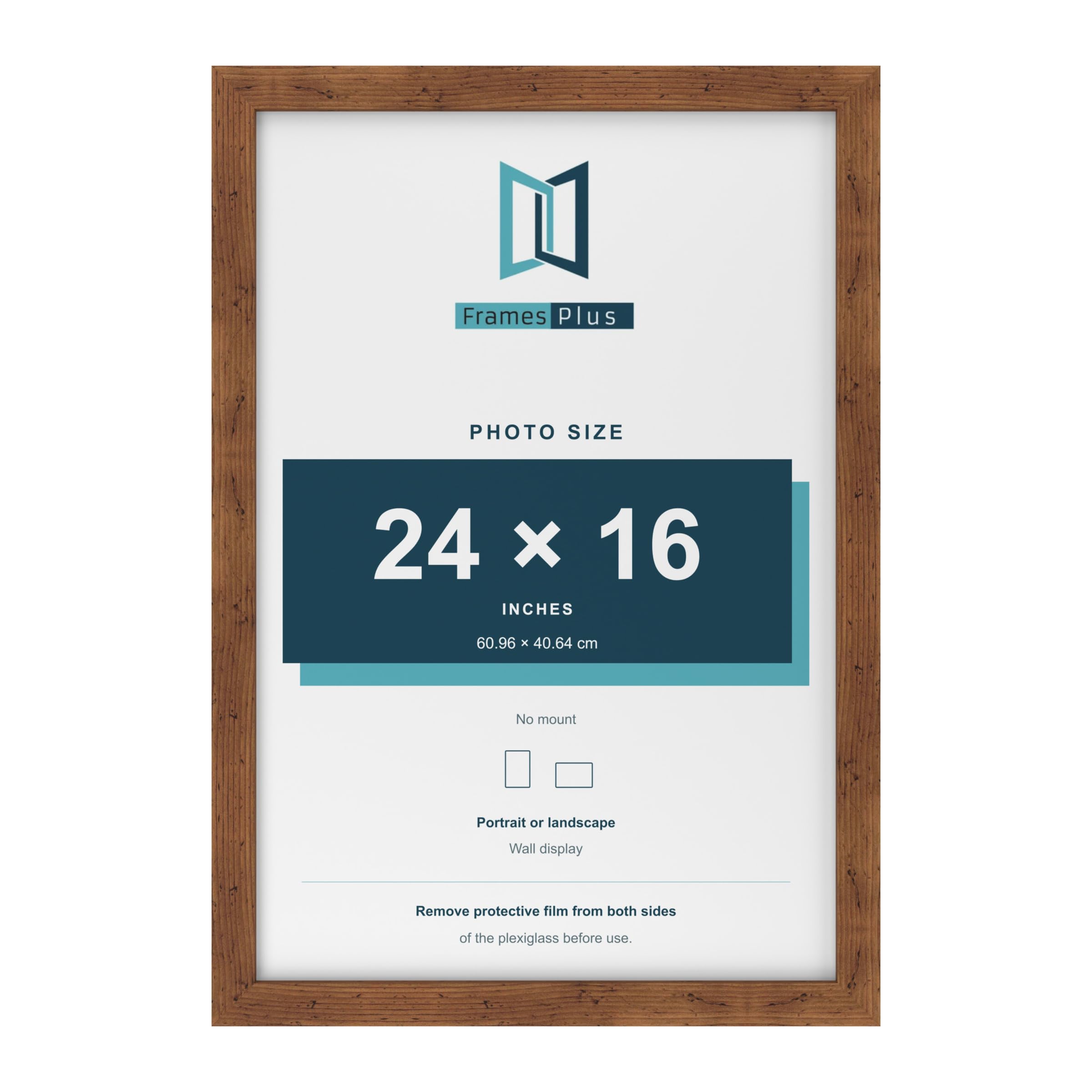 FramesPlus 24x16 Inch Poster Frame, Rustic, Modern Photo Frame for Wall