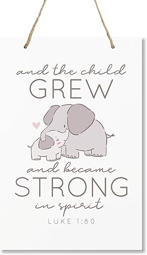 LifeSong Milestones Letreros de decoración de pared de elefante para niños, dormitorio, guardería, pasillos, habitación de niños y niñas, tamaño de