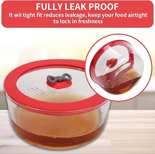 Miniatura 5 de 2 paquetes de tapas de repuesto para recipientes de vidrio Pyrex 7201-PC de 4 tazas, cubierta de silicona para mezclar y almacenar, a prueba de