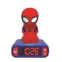 Lexibook - Sveglia digitale Spider-Man per Bambini con Luce Notturna Snooze e Suoni
