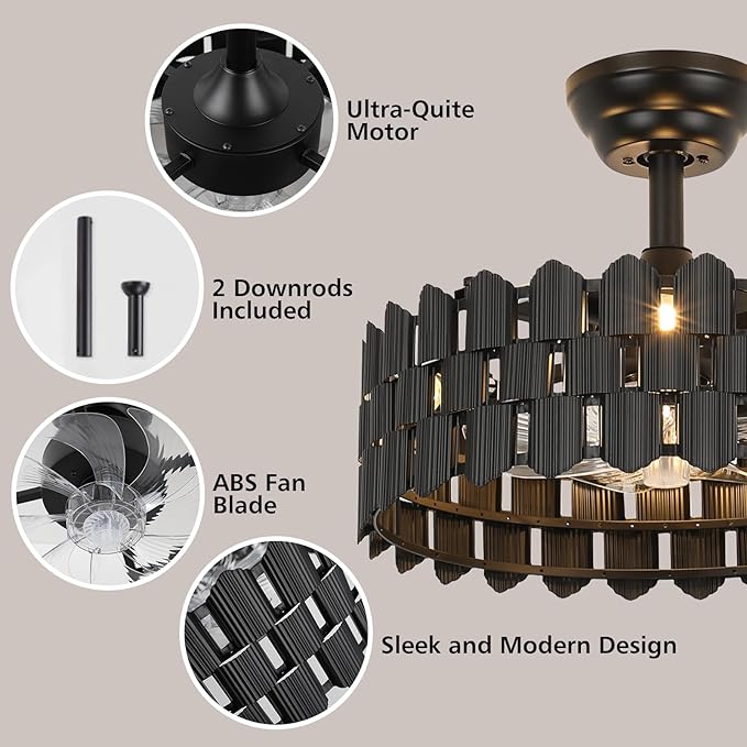 Ventilador de Techo 20 Pulgadas con Luz y Control Remoto 120 miniatura 7