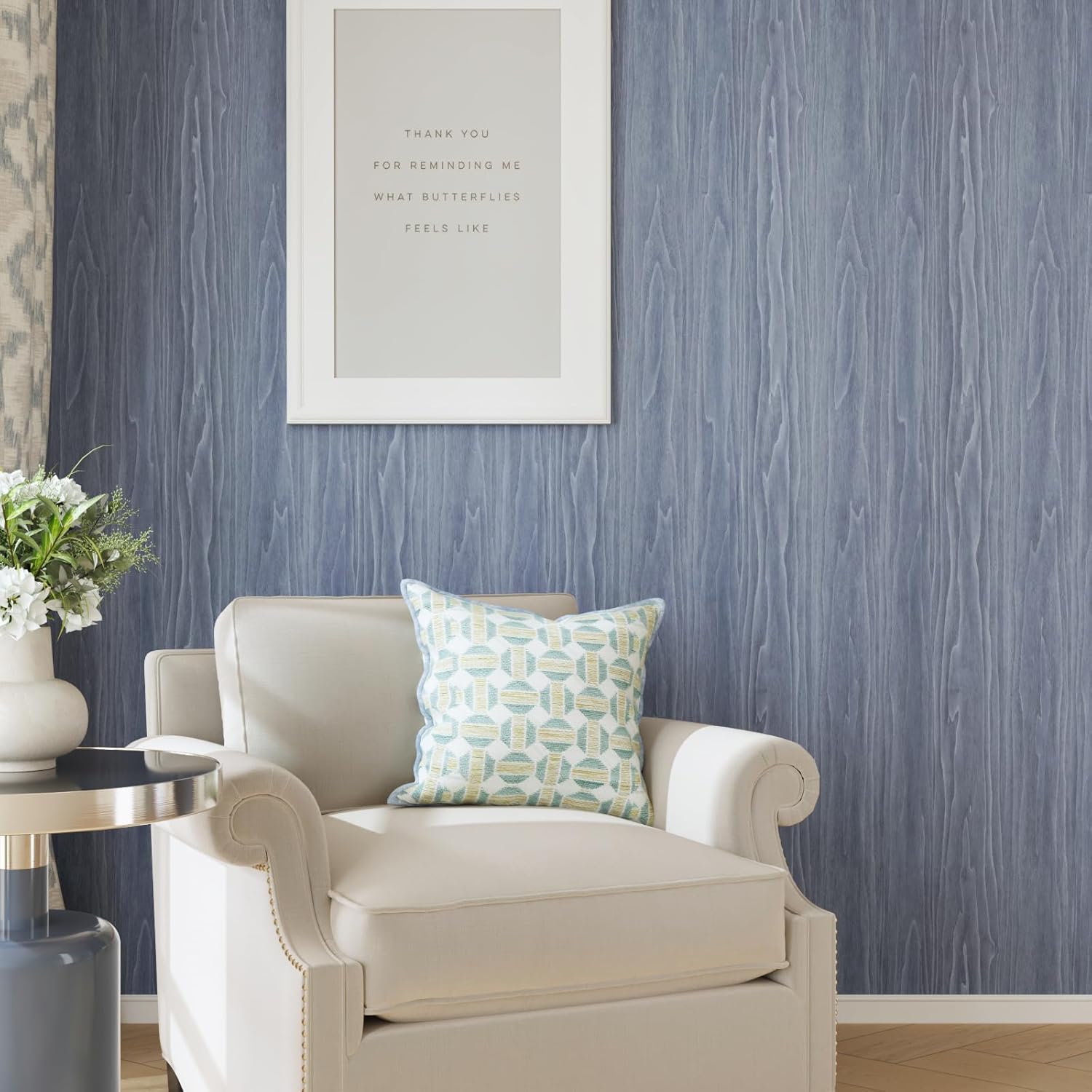CRE8TIVE Slate Blue Contact Paper Wood Wallpaper Peel and Stick Wood Grain Contact Paper for Countertops Waterproof 12"x80" Self Adhesive Removable Thick Wood Vinyl Wrap for Bedroom Cabinets Furniture