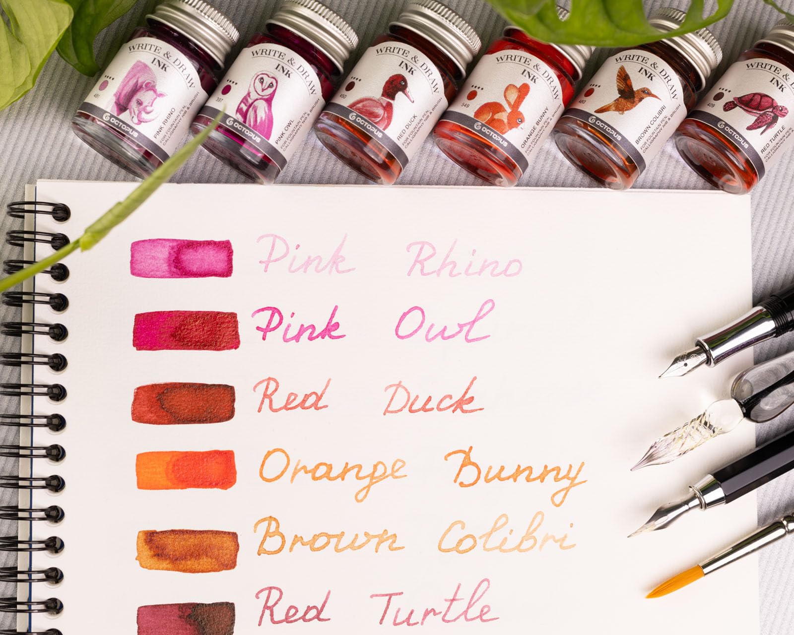Write and Draw Ink Set DESERT, tusz do pisania i rysowania, 6 x 10 ml ze stalówką