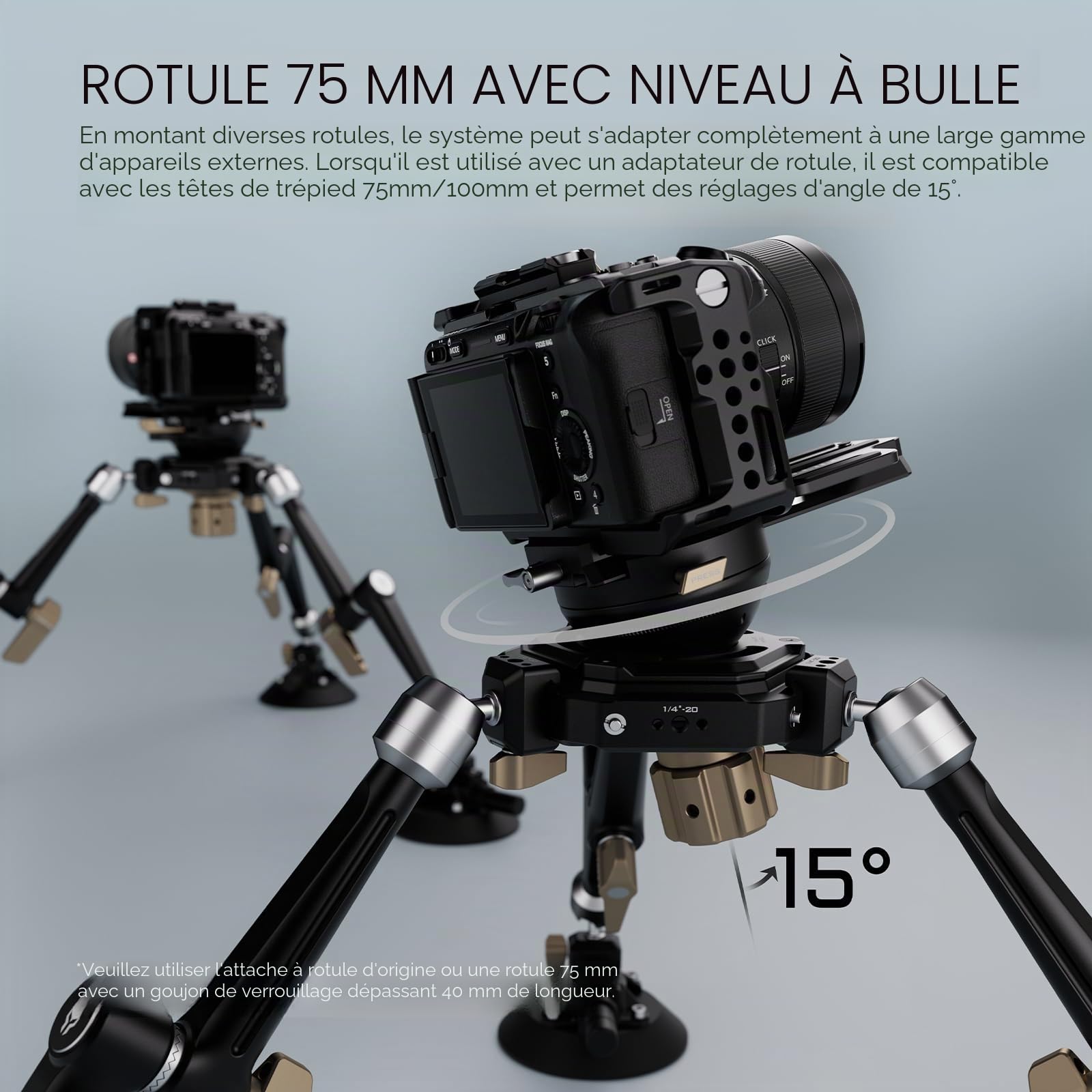 Tilta Hydra Système de montage articulé pour voiture avec ventouse 6'' avec rail NATO, bras articulé et plaque d'extension Manfrotto à dégagement rapide, charges utiles jusqu'à 44 lbs HDA-T11