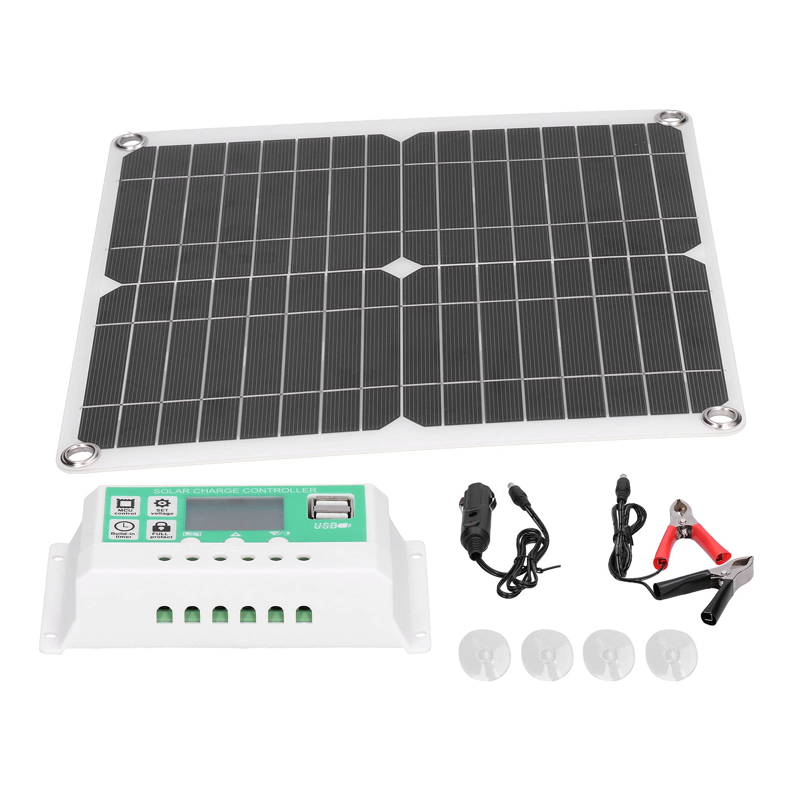 Solar Charge Controller, Solar Panel Charger High Output Efficiency Light Weight Practical with Suction Cup for Family for Outdoor Biking Mountaineering, Hiking-image-14