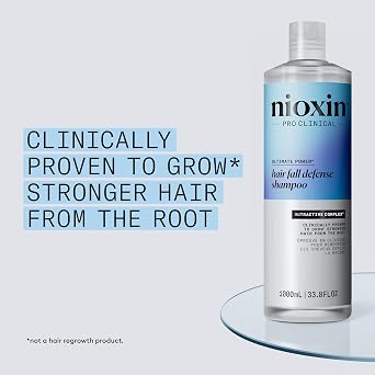 Nioxin Hair Fall Defense Shampoo | Activates Hair Follicles for Visibly Less Hair Loss | 33.8 Fl Oz + Nioxin Hair Fall Defense Intensive Daily Leave-In Hair Treatment | 2.3 Fl oz.