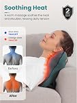BOB AND BRAD Back and Neck Massager with Heat, Deep Kneading Massage Pillow for Relaxation, Shiatsu Neck Shoulder and Back Massager for Whole Body, Fathers Day Dad Gifts
