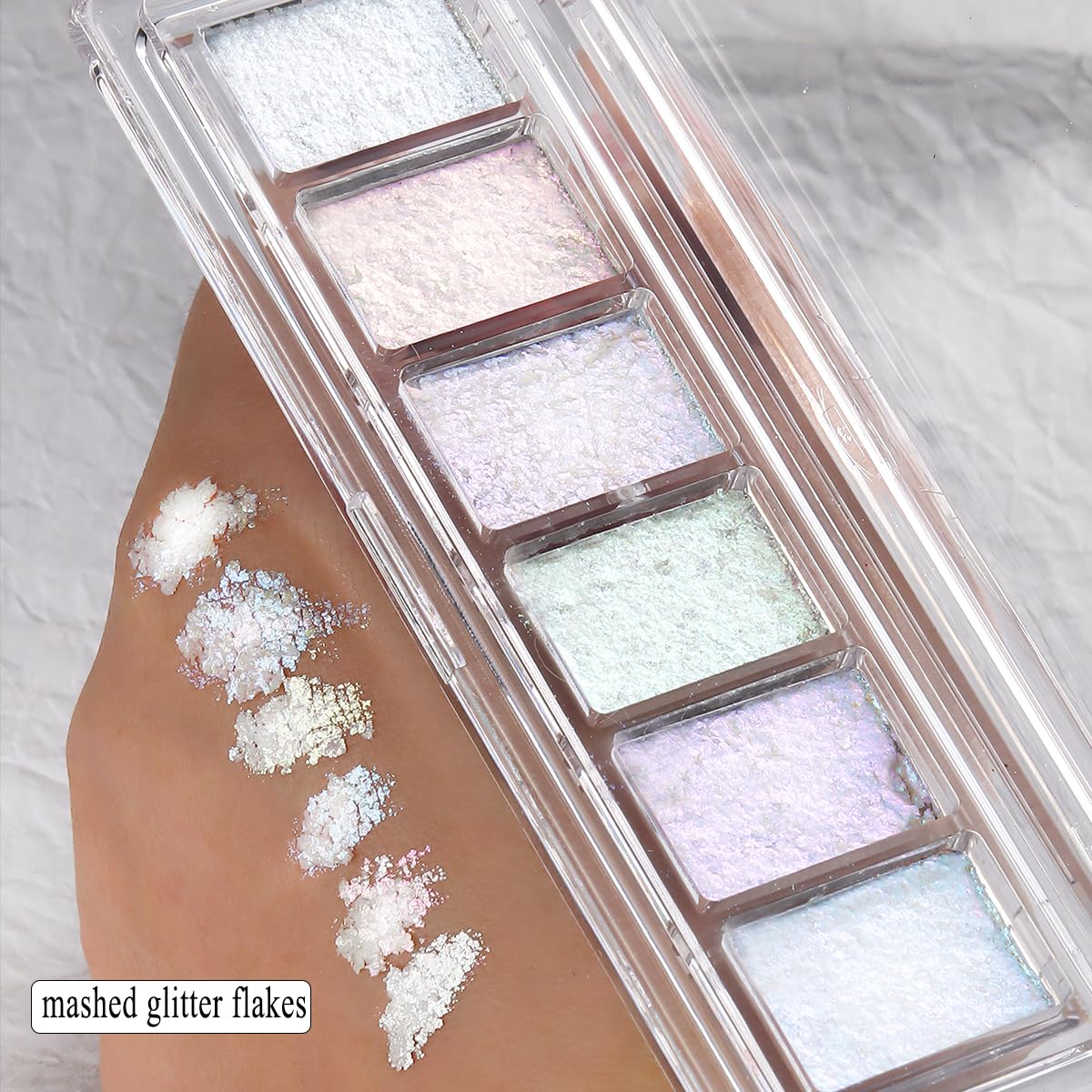 Fcozpjk Schillerndes Glitzer-Set für Nägel, 6 Farben, Schlamm-Textur, Aurora, Chrom, Nagelpuder, Rosa Blau Perlmutt, Chamäleon-Nagelflocken, Goldblatt für Nägel, Dekoration Hol