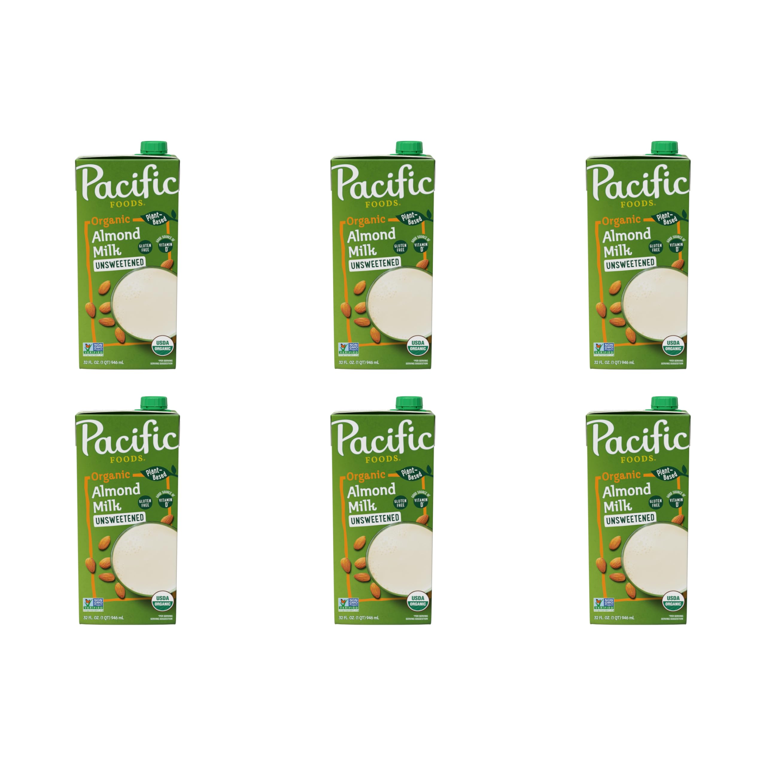 Pacific Foods Almond / 32 Fl Oz (Pack of 6) / No Color Almond Milk