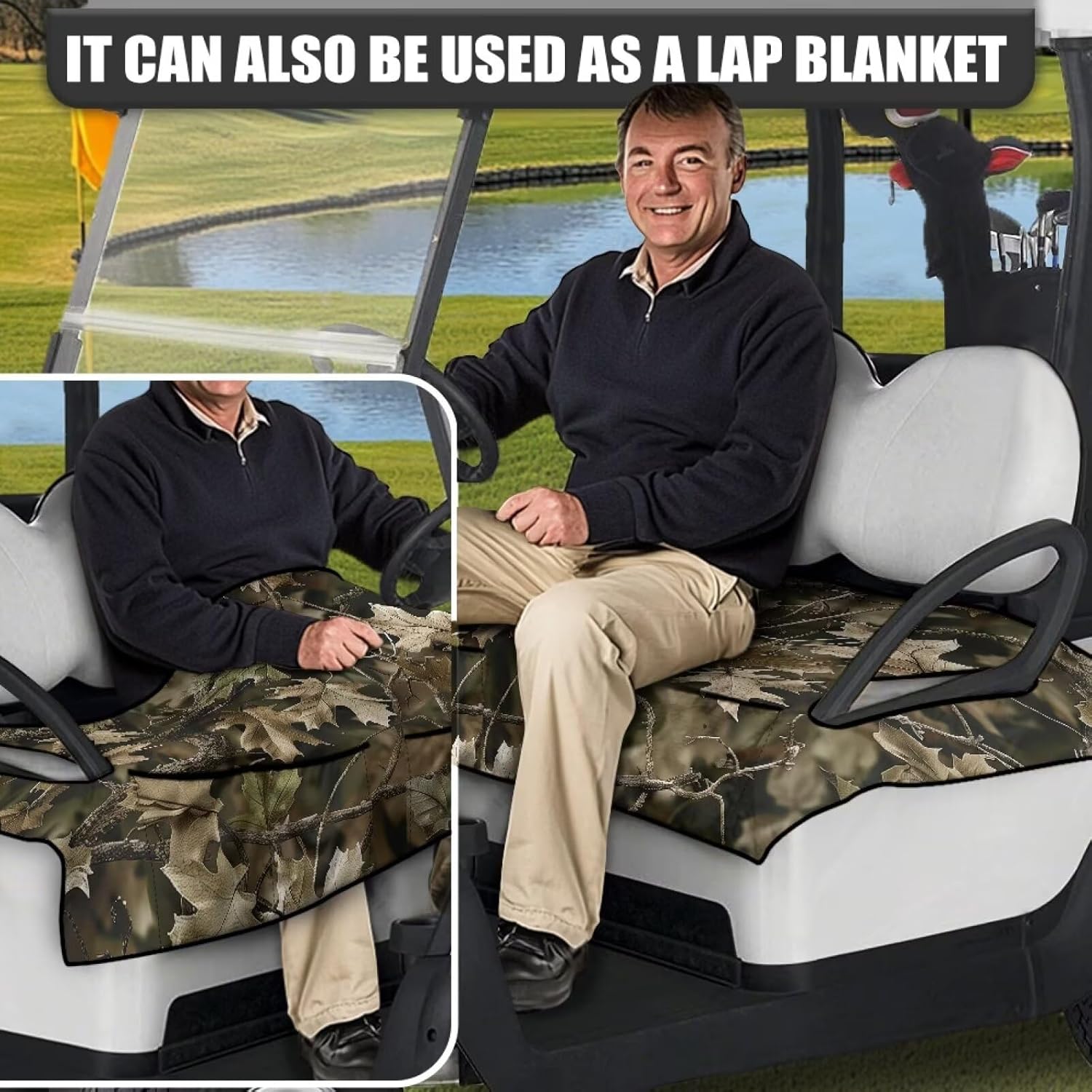 Golf Cart Seat Covers Unversial Seat Covers for Golf Cart with 4 Front Pockets Protect Your Golf Car Seat