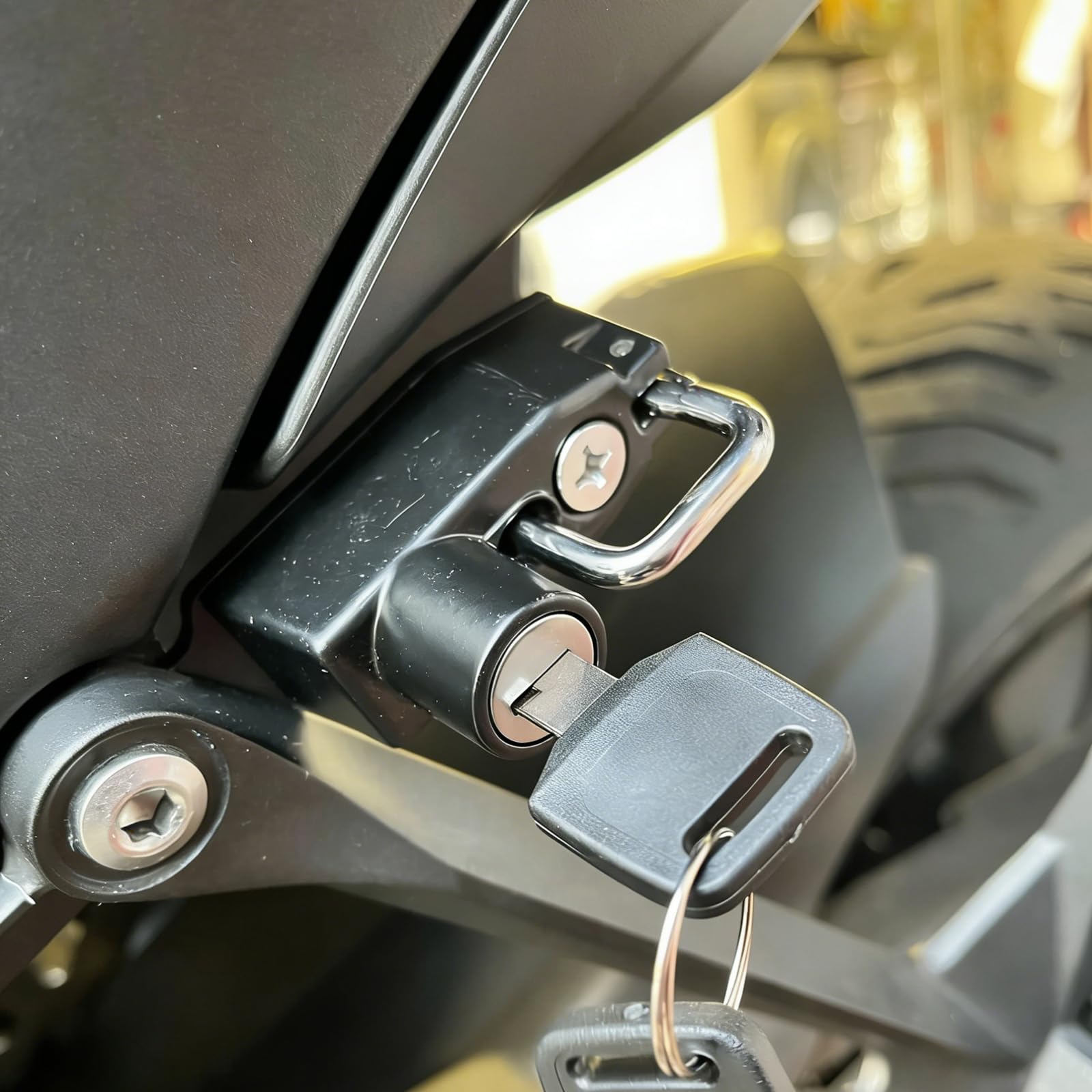 MORAWA Motorcycle Helmet Lock Anti-Theft Security Lock with 2 Keys