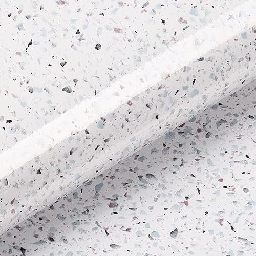 Miniatura 4 de Livelynine Papel de contacto de granito blanco para encimeras, impermeable, despegar y pegar, encimeras, papel tapiz para cocina, envoltura de