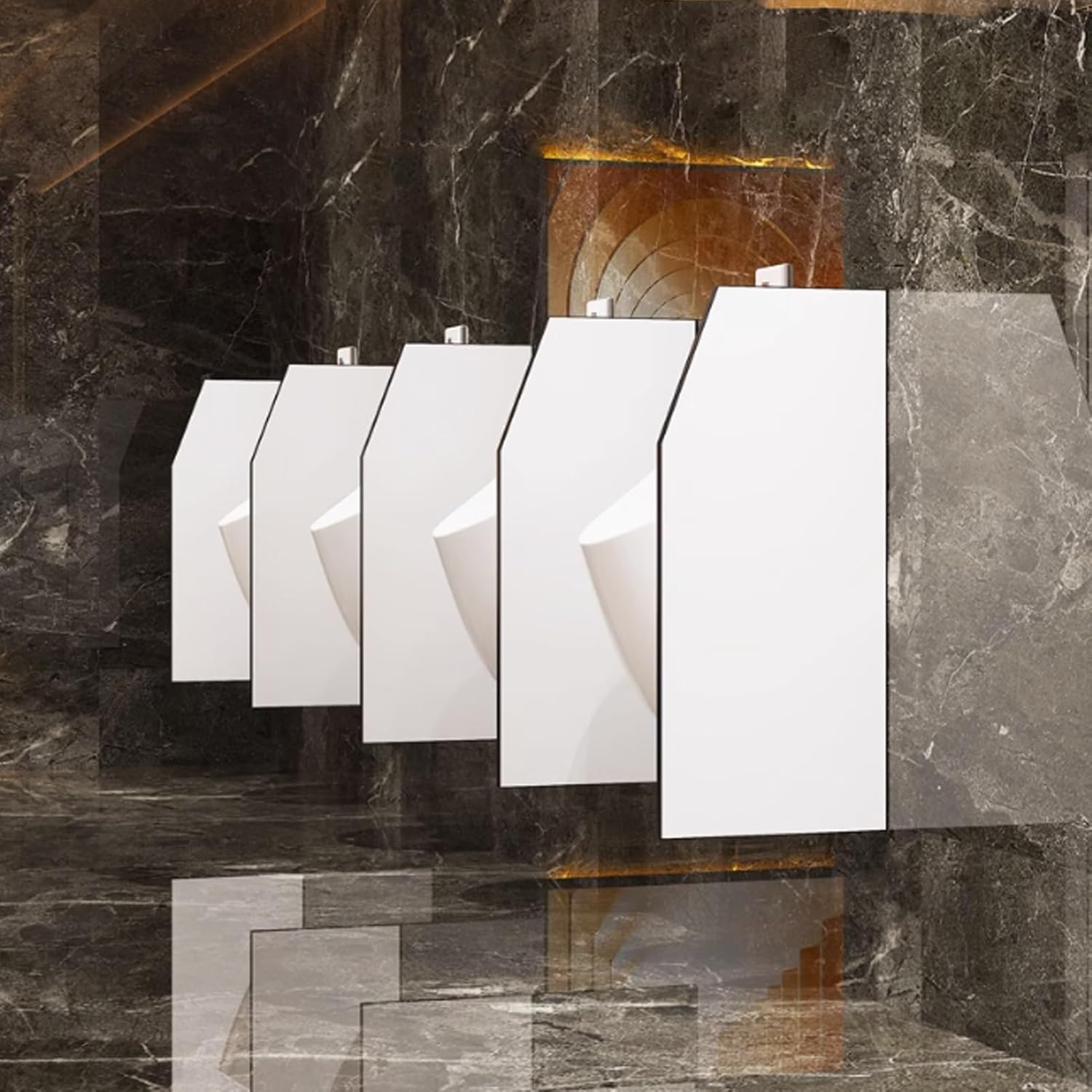 Public Urinal Partition, Wall-Mounted Urinal Screen Toilet Partition, Men‘s Urinal Privacy Screen Divider Partition with Stainless Steel Fittings, for Schools/Shopping Malls(1 pcs)