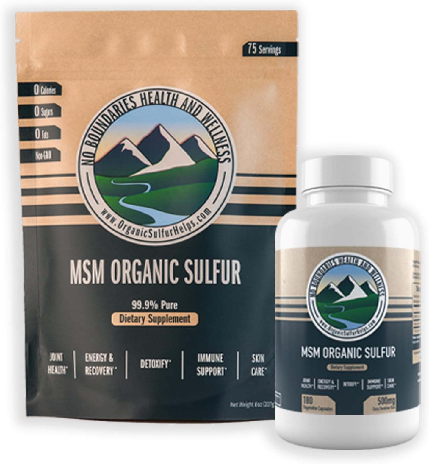 No Boundaries Health and Wellness MSM Organic Sulfur Powder