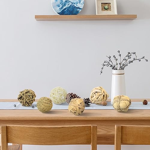 Miniatura 6 de Kesywale Juego de 6 bolas decorativas para rellenos de cuencos de centro de mesa bolas de mimbre de ratán surtidas de 28 pulgadas esferas de orbes