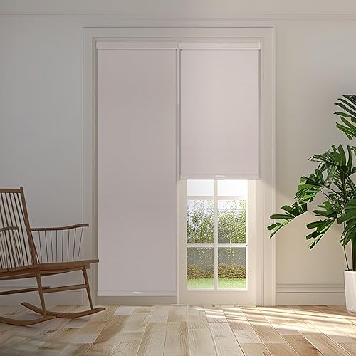 Miniatura 7 de Boolegon Persianas enrollables opacas sin cordones para ventanas, con cenefa de casete, enrollables, aislamiento térmico, ahorro de energía, para