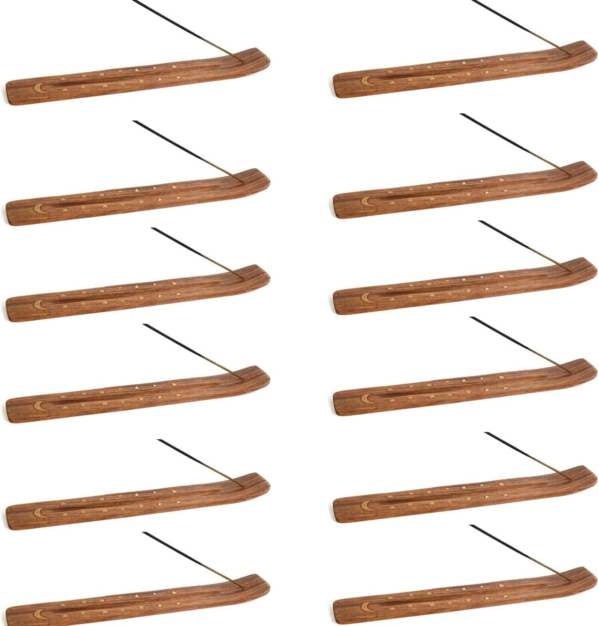12 Pieces Wooden Incense Stick Holder Handmade Wood Incense Hold
