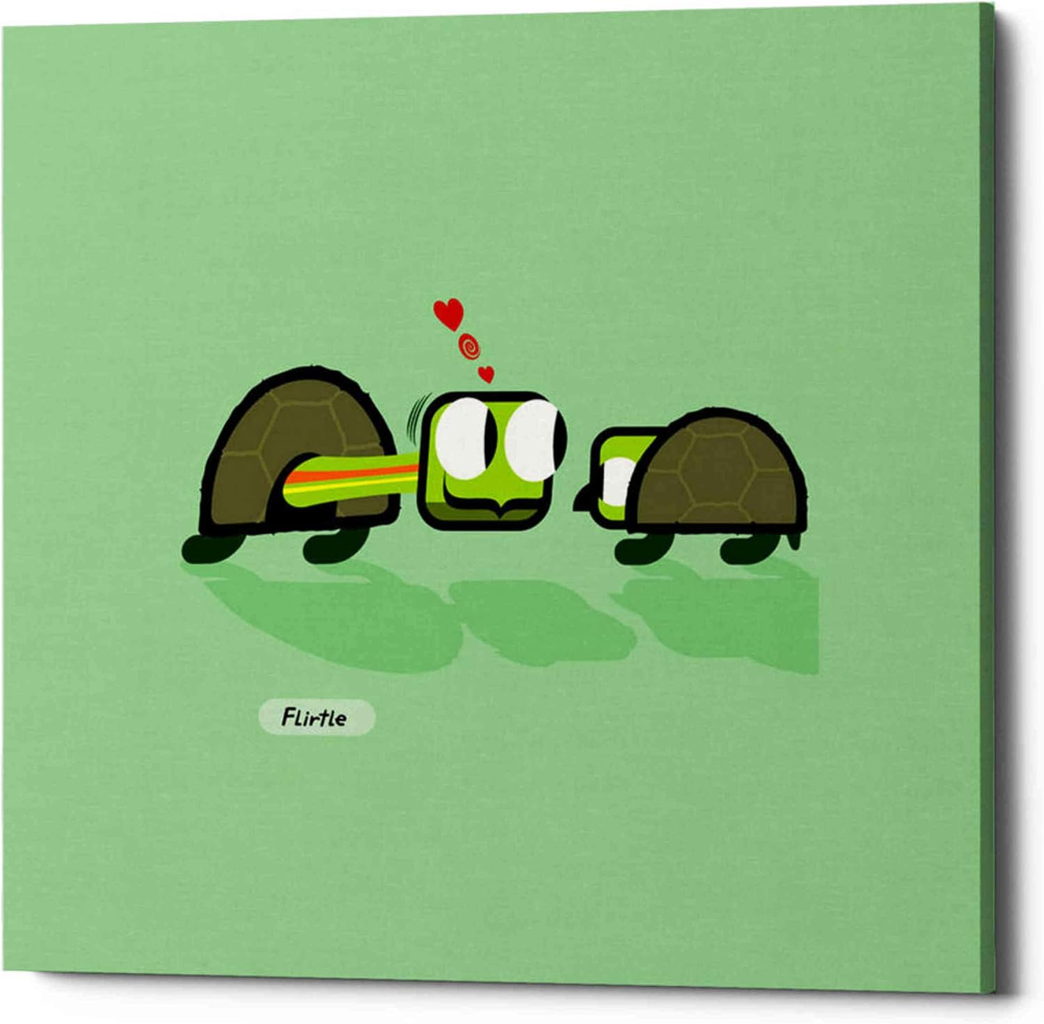 Epic Graffiti 'Flirtle' by Chuck Wimmer, Canvas Wall Art, 12"x12"