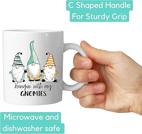 Miniatura 9 de DashaAlexander Divertida taza de cerámica de gnomo, taza de café Hangin with my Gnomies, regalos para adultos, taza de café, día de San Valentín,