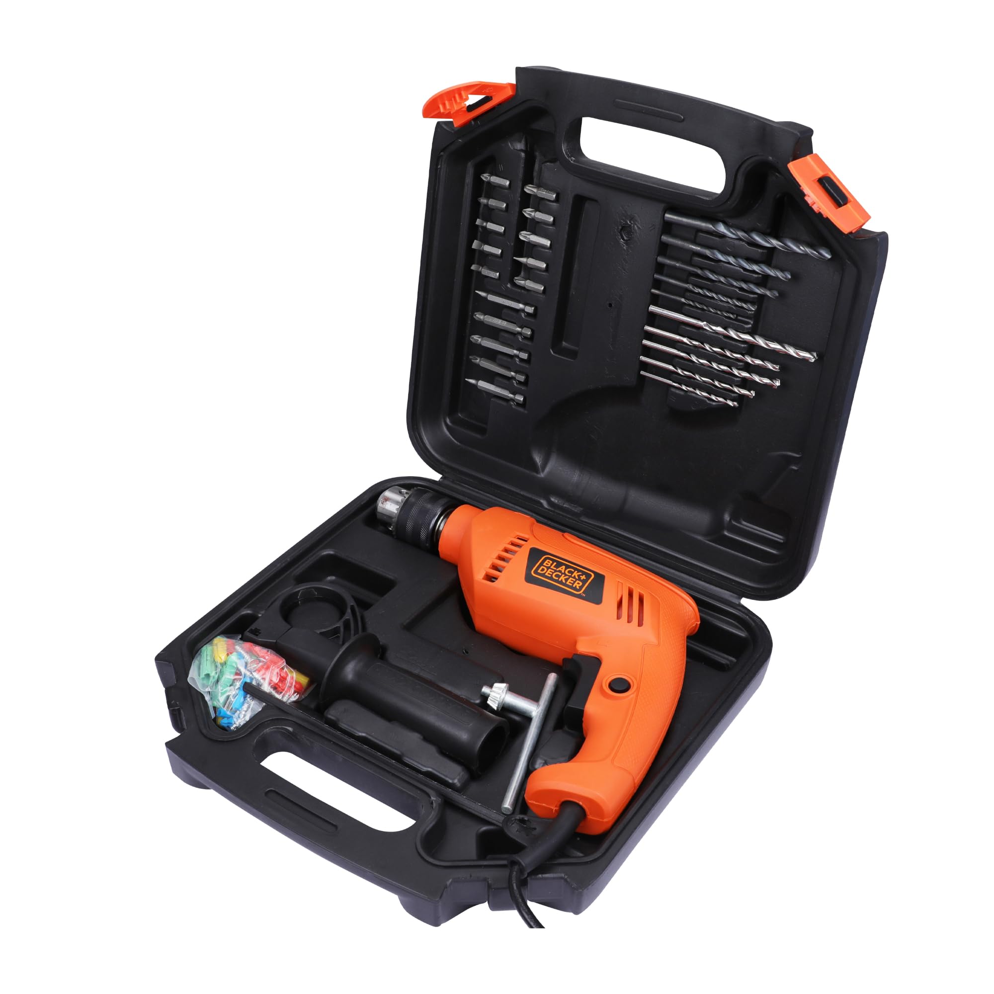 BLACK+DECKER HD555KA50 550W 13mm Variable Speed Reversible Impact Drill Kit with 50 Accessories Kitbox for Home and Professional use-picture-32