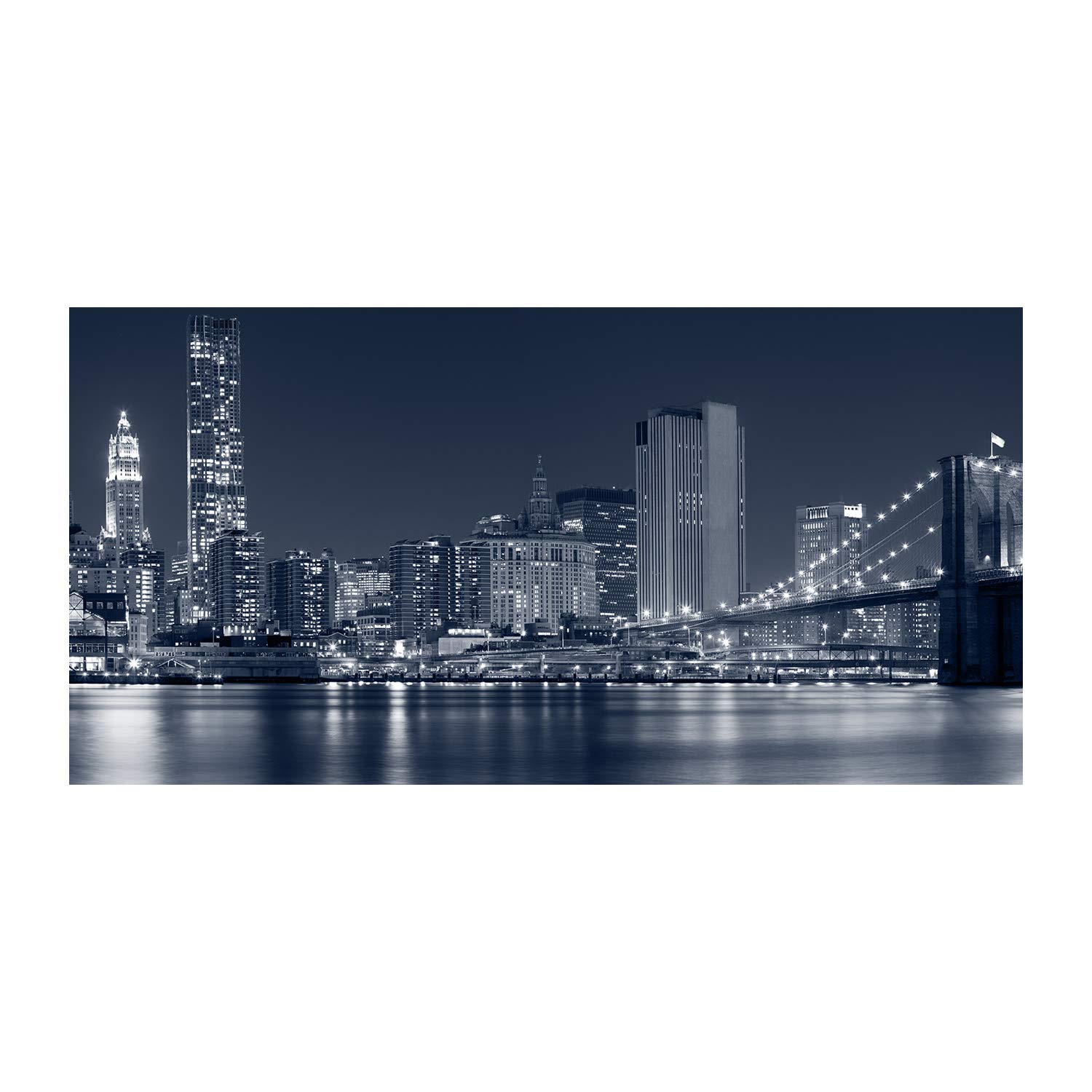 Tableau photo New York en verre 120x60 cm style panoramique pour cuisine et salon