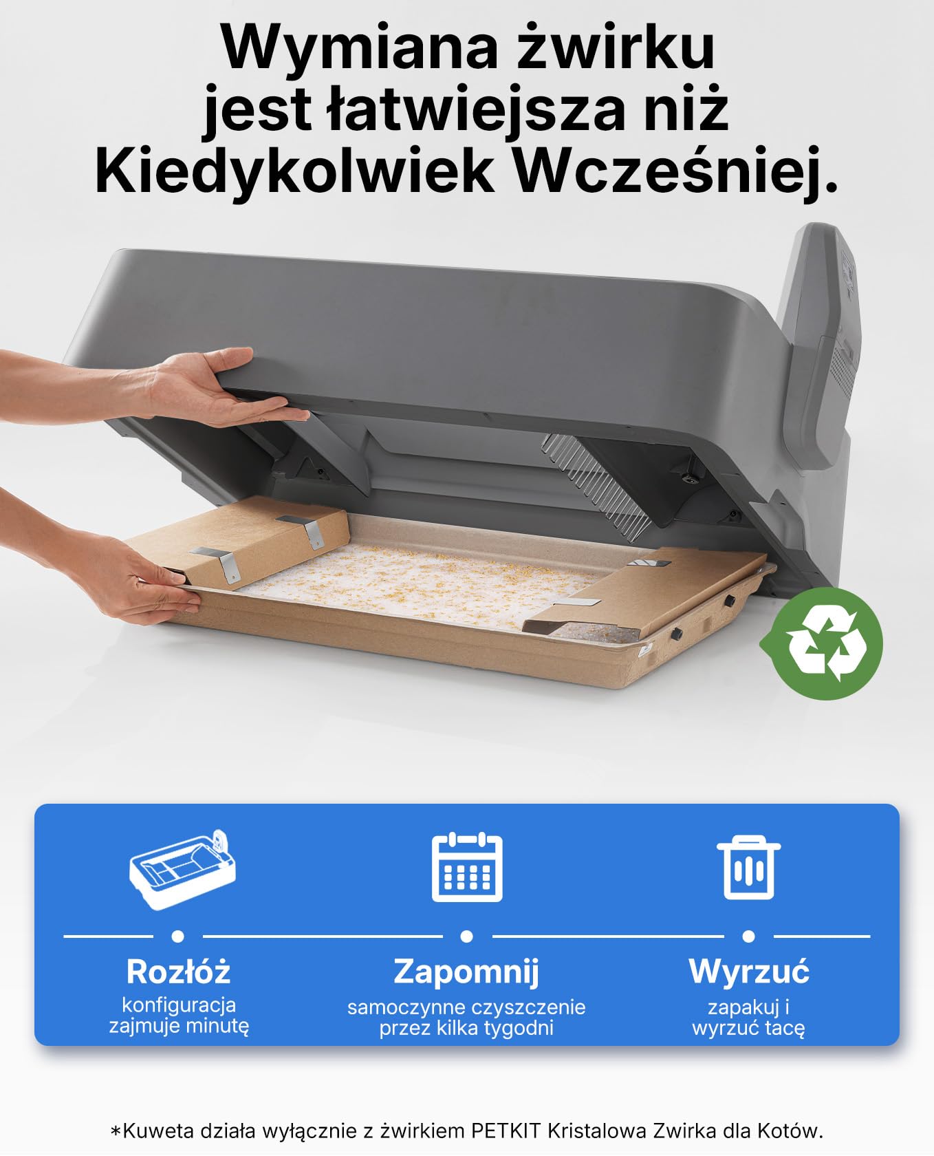 PETKIT Zestaw do Krystaliczny Żwirek dla Kotów, Monitor Moczu, do PUROBOT CRYSTAL DUO Samoczyszcząca Kuweta dla Kotów, Podwójne Zbieranie Odpadów, Wymienna Tacka, Kontrola Zapachów, 4 Sztuki