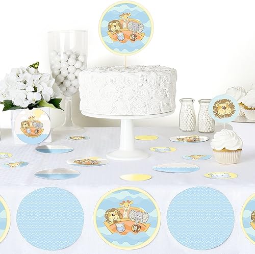 Miniatura 4 de Big Dot of Happiness Noah's Ark - Confeti circular gigante para baby shower o fiesta de cumpleaños, decoraciones para fiestas, confeti grande, 27