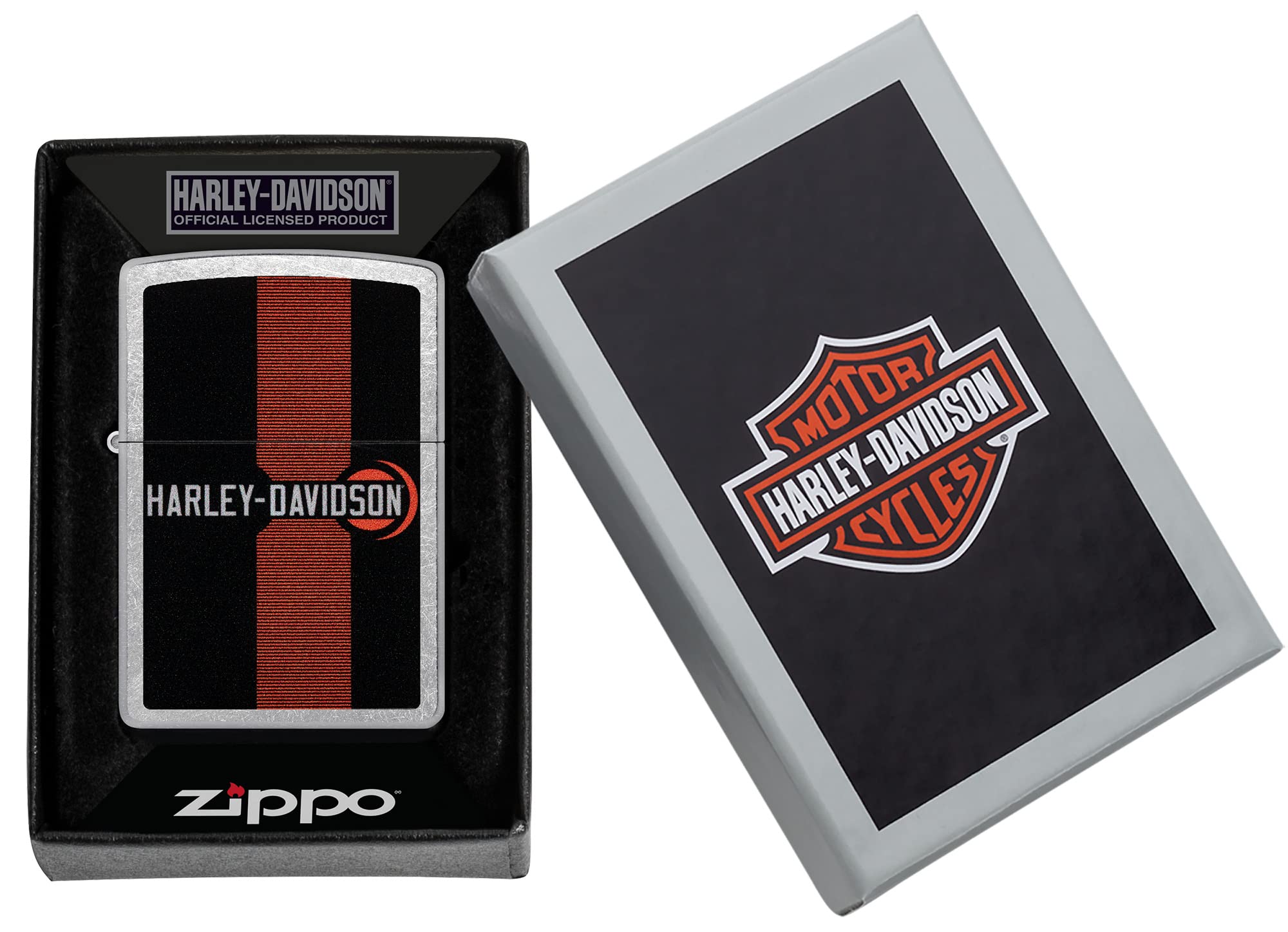 Zippo Harley-Davidson Logo Design Street - Encendedor de bolsillo cromado