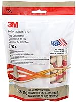 3M Performance Plus Tan/Red Wire Connectors, Flexible Steel Spring, 22-8 AWG Copper, UL Listed, Pouch of 100