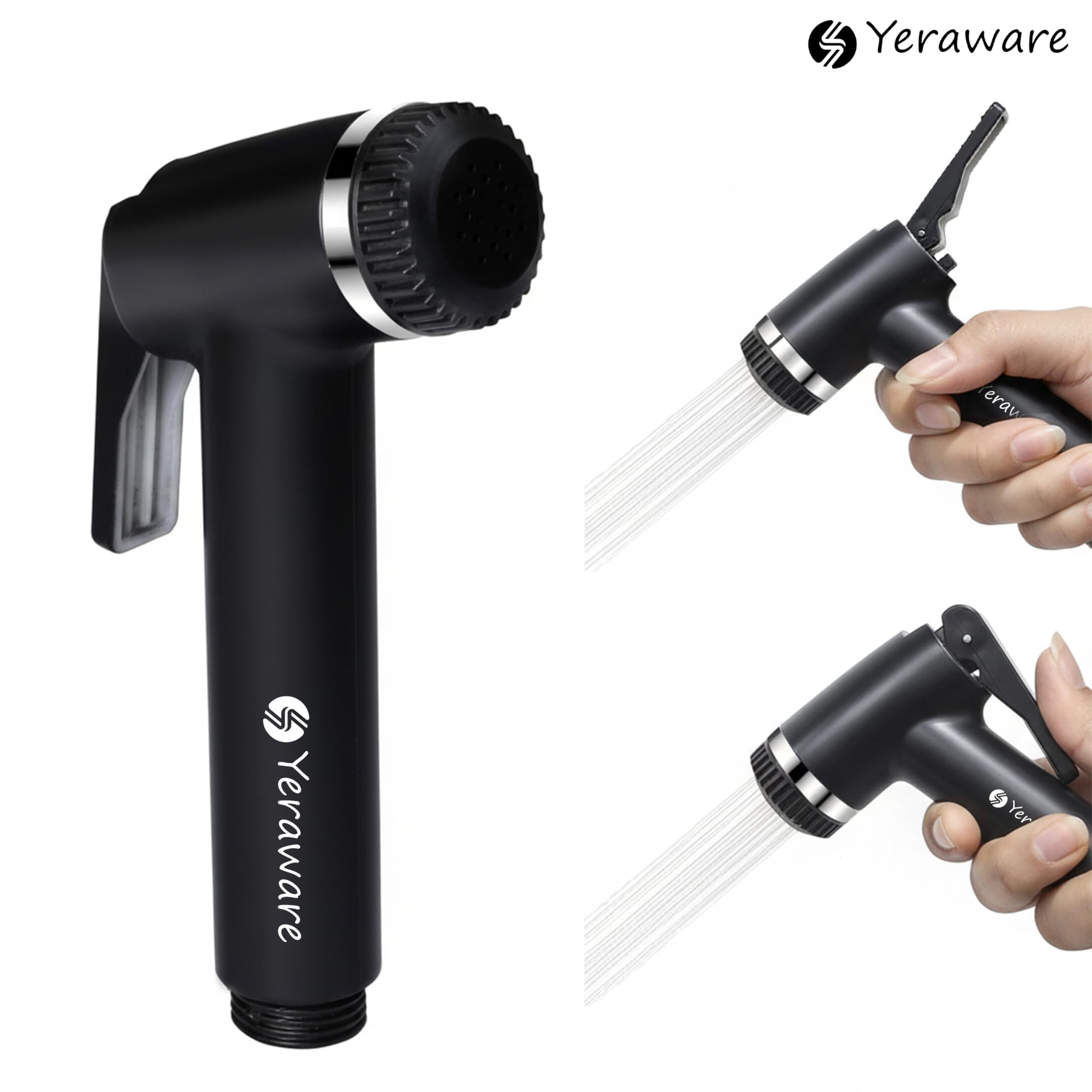 YERAWARE Handheld Jet Spray with Hose Pipe, Wall Stand & Screws | High Pressure Toilet Bidet Sprayer Set | Multipurpose Bathroom Hand Spray (39 Inch)