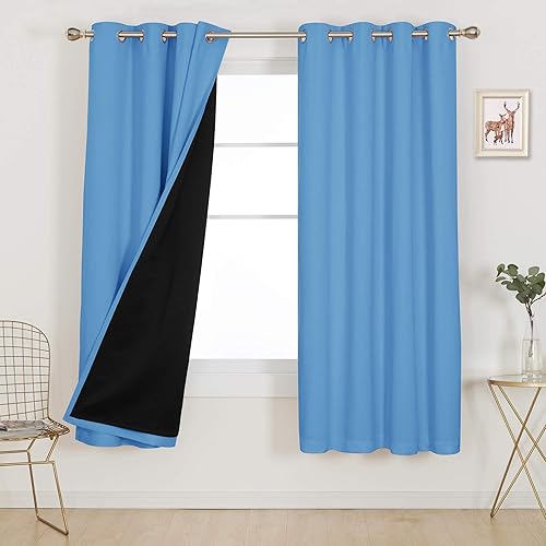 Miniatura 77 de Deconovo - Cortinas opacas 100% con forro, aisladas térmicamente, con reducción de ruido, certificadas por Oeko-TEX, con ojales en la parte Gris