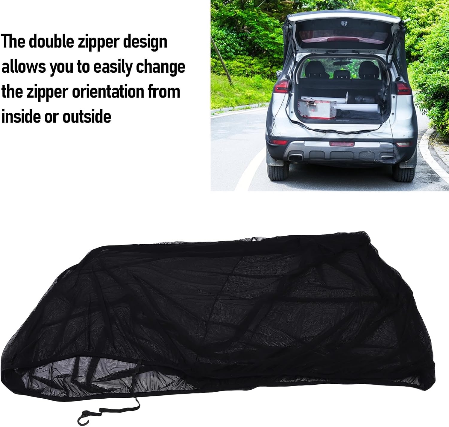 Car Trunk Mesh Net Improved Ventilation Tear Proof Portable Easy Install Tailgate Mesh Screen SUV Truck Camping