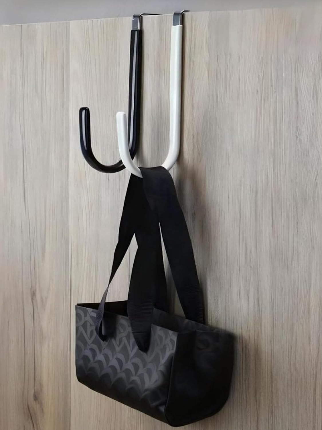 2 Pack Over The Door Hooks, Hangers Hooks with Rubber Prevent Scratches Heavy Duty Organizer for Living Room, Bathroom, Bedroom, Kitchen Hanging Clothes, Towels, Hats, Coats, Bags, Black