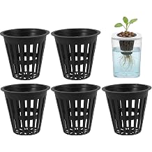 Hydroponic Cups, 5 Pack 2 Inch Net Pots for Hydroponics - Reusable Plastic Mesh Baskets for Seed Starting, Indoor Hydroponic Gardening and Plant Root Development Net Cups