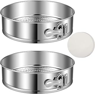 Pickmesh 2 Pack 10 Inch Springform Pans for Baking, Nonstick Round Chees...