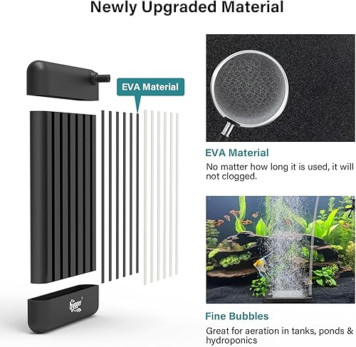 Miniatura 3 de hygger Burbujeador de tanque de peces que no se obstruye, piedra de aire para acuario con material EVA especial, burbujeador de aire para nano bomba