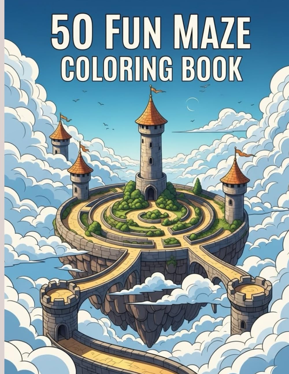50 Fun Maze Coloring Book: “A Mind-Calming Journey Through 50 Artistic Mazes”