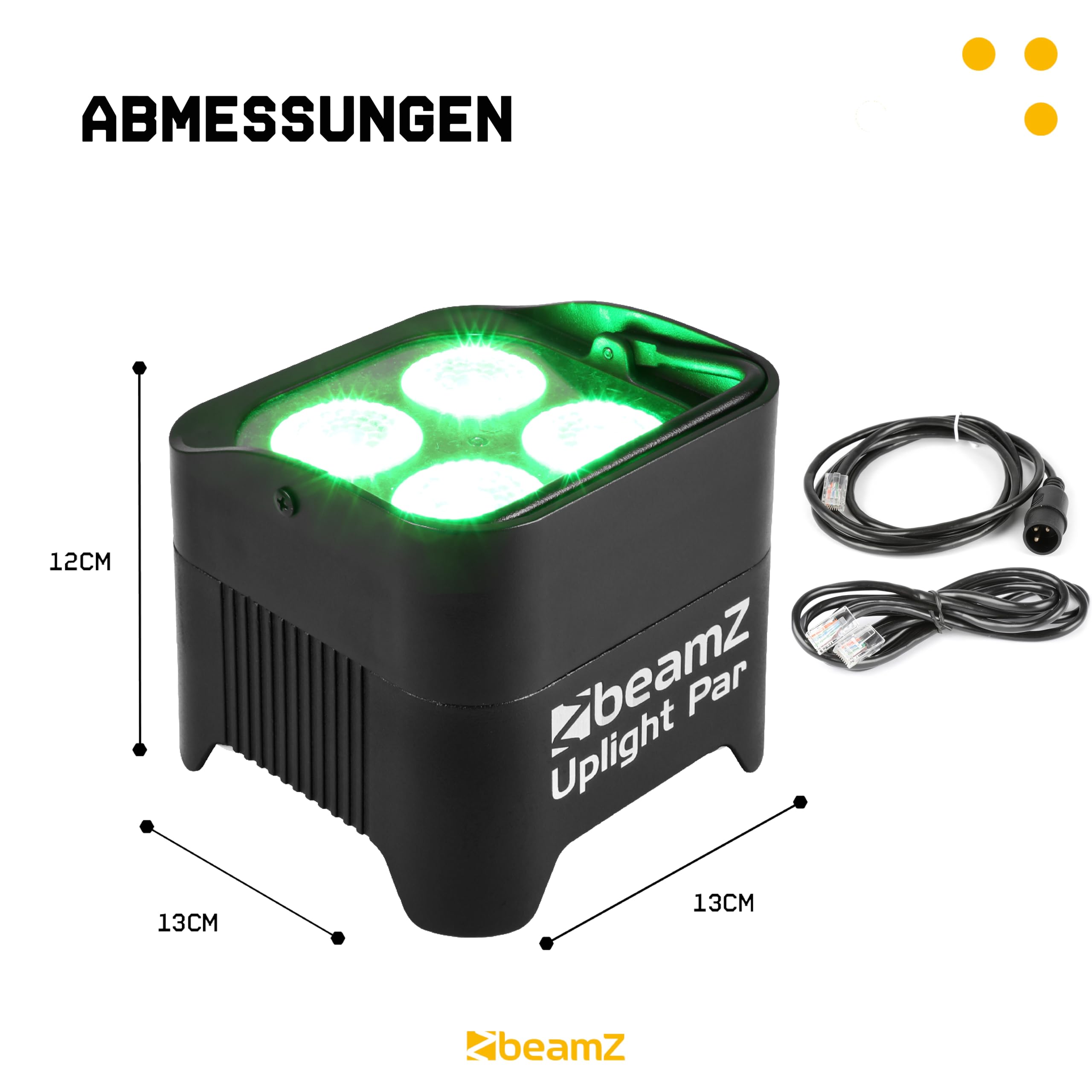 BeamZ BBP94 LED Uplight LED Par Strahler, 6er Set mit Tasche, 10 x 4 Watt, Bühnenbeleuchtung 6er Set für DJ Pult, Bühnenlicht, DMX-LAN, Partylicht Musikgesteuert, Bühnenequipment, mit Fernbedienung